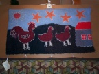 Rooster Hooked Rug