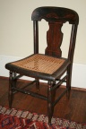 Antique American Child's Hitchcock Chair in Original Paint with a Cane Seat