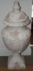 One of a pair - Terracotta urns with removable lids.