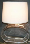 Oval lucite table lamp