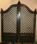 Antique Hand Carved Wooden 2-Piece Garden Gate Would Make a Handsome Headboard 
