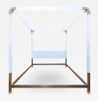 Charles Hollis Jones (Signed and Authenticated) Waterfall Lucite and Brass King Size Bed 