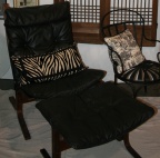 Designer Leather Chair and Ottoman