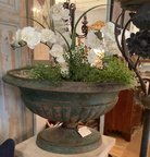 Pair of Green Garden Urns